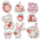 Sticker Berry Premier anniversaire Enfants fraise (Devant)