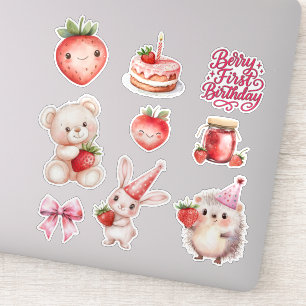 Sticker Berry Premier anniversaire Enfants fraise