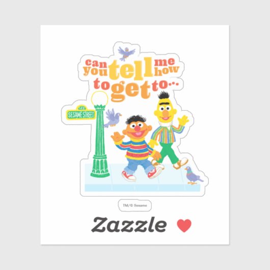 Sticker Bert et Ernie Directions (Feuille)