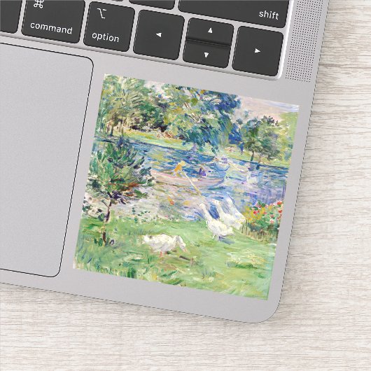 Sticker Berthe Morisot - Fille en bateau avec oie (Détail)