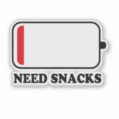 Sticker Besoin Snacks Batterie Vinyl Sticker, Snacks Stick (Devant)