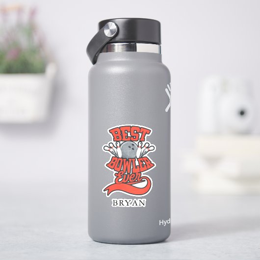 Sticker Best Bowler Ever Bowling Personalized (HydroFlask)