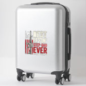Sticker Best Effin Step-Dad Ever Patriotic Vintage Vector_ (Sur valise)
