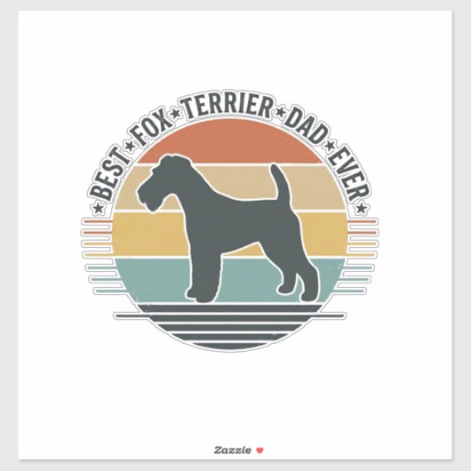 Sticker Best Fox Terrier Dad Ever Vintage Dog Shirt_1 (Feuille)