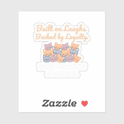 STICKER BEST FRIENDS FOREVER, FUNNY CAT, FRIENDSHIP DAY (Feuille)