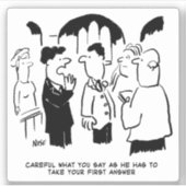 Sticker Best Man met en garde le dessin du Mariage marié. (Devant)