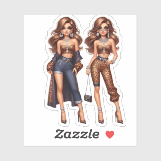 Sticker besties design (Feuille)