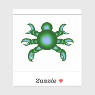 Sticker Bête verte ronde avec des griffes