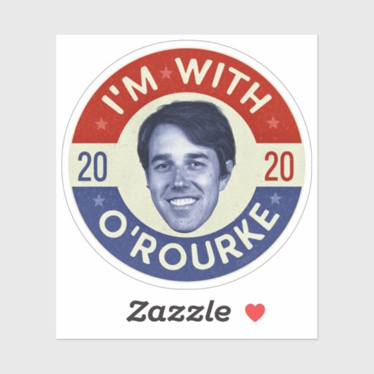Sticker Beto O'Rourke Président 2020 Démocrate Photo Retro (Feuille)