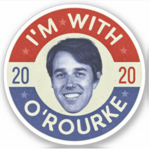 Sticker Beto O'Rourke Président 2020 Démocrate Photo Retro