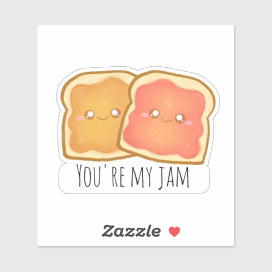 Sticker Beurre D'Arachide Et Jelly De Fraise (Feuille)