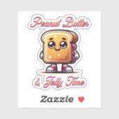 Sticker Beurre d'arachide et temps de gelée (Feuille)