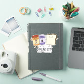 Sticker Beurre d'arachide mignonne & gelée & pain tartiner (Couverture iPad)