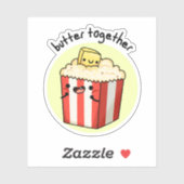 Sticker Beurre Ensemble Funny Beurre Popcorn Pun (Feuille)