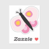 Sticker Beurre rose mignonne filles (Feuille)