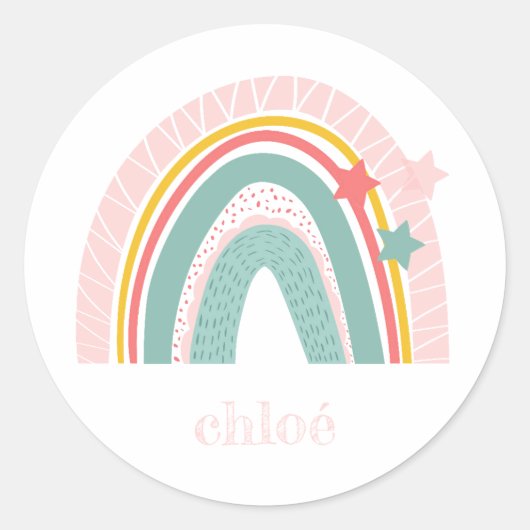 STICKER BEVESTIGING: RAINBOW + STARS (Voorkant)
