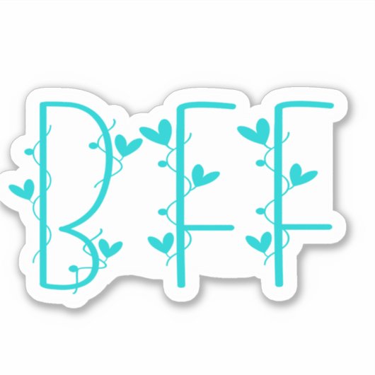 Sticker BFF Meilleur Amis pour toujours Turquoise (Devant)