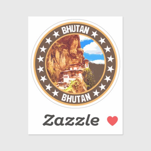 Sticker Bhoutan (Feuille)