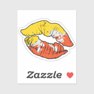 Sticker Bhoutan Drapeau d'amour bhoutanais