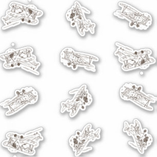 Sticker Bi-plans Art déco - découpe personnalisée esquissé