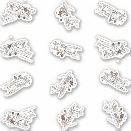 Sticker Bi-plans Art déco - découpe personnalisée esquissé (Devant)