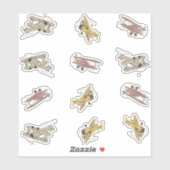 Sticker Bi-plans Art déco rugissant - coupe personnalisée  (Feuille)