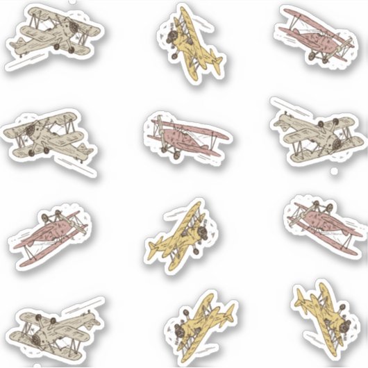 Sticker Bi-plans Art déco rugissant - coupe personnalisée  (Devant)