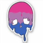 Sticker Bi Pride Déchirer le crâne (Devant)