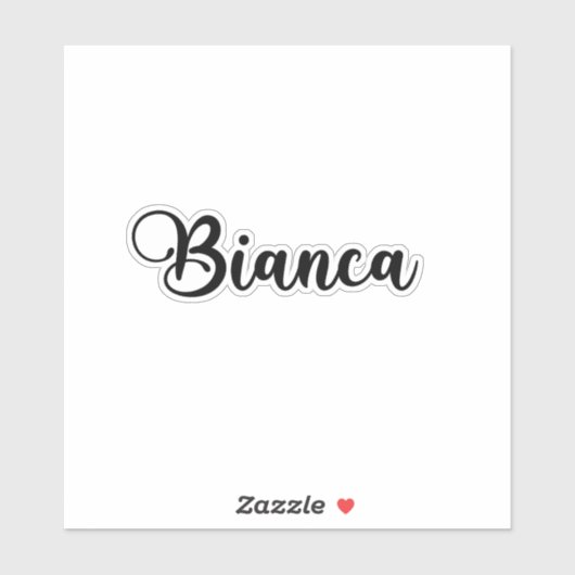 Sticker Bianca Nom - Calligraphie manuscrite (Feuille)