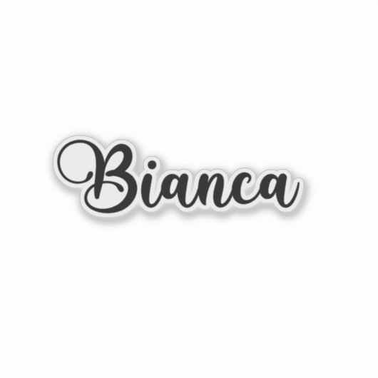 Sticker Bianca Nom - Calligraphie manuscrite (Devant)