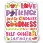 Sticker Bible Chrétienne Verse Fruit De L'Esprit (Devant)