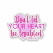 Sticker Bible chrétienne Verse Jean 14:1 Rose inspirationn (Devant)