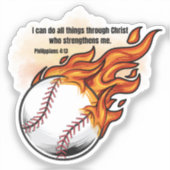 Sticker Bible de baseball de Fireball Verse Philippians 4: (Recto)