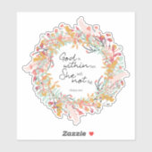 Sticker Bible Verse Citation Dieu est dans ses Psaumes (Feuille)