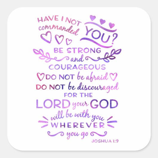 Sticker Bible Verse Joshua 1:9 (Devant)