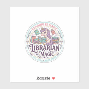 Sticker Bibliothécaire Licorne de Magie Produit Original G