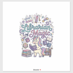 Sticker Bibliothécaire Licorne de Vêtements Imprimés Magiq