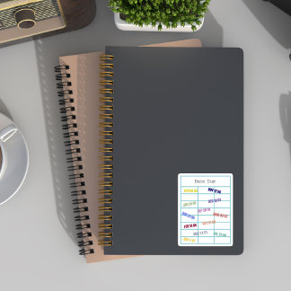 Sticker Bibliothèque Date d'échéance Carnet de lecture