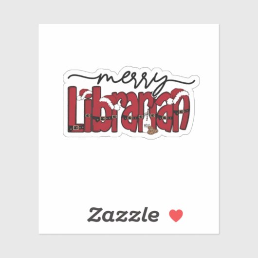Sticker Bibliothèque Joyeuse Librairie de Noël Lover (Feuille)