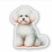 Sticker Bichon blanc mignon Frise Chien (Devant)
