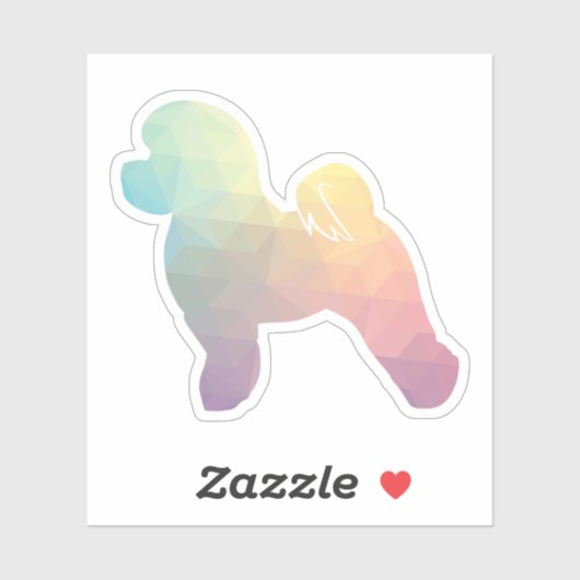 Sticker Bichon Chien race Geo Silhouette Pastel (Feuille)