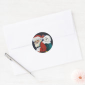 Sticker Bichon Frise et Santa Claus (Enveloppe)