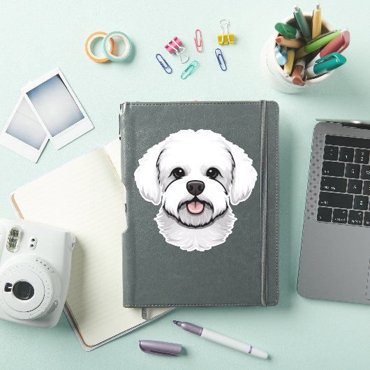 Sticker Bichon Frise mignon Chien Visage Chien Chien Chien (Couverture iPad)