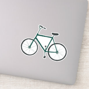 Sticker Bicyclette Fixie Vert Cute Dessin Vélo Art