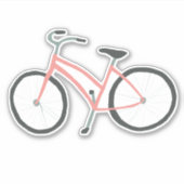Sticker Bicyclette rose mignonne dessin de vélo néerlandai (Devant)