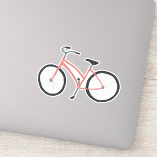 Sticker Bicyclette rose mignonne dessin de vélo néerlandai