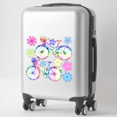 Sticker Bicyclettes et fleurs (Sur valise)