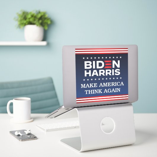 Sticker Biden Harris 2020 fait repenser l'Amérique (Ordinateur portable sur le bureau)