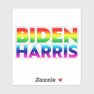 Sticker "Biden Harris" Fierté couleurs arc-en-ciel lgbt l
