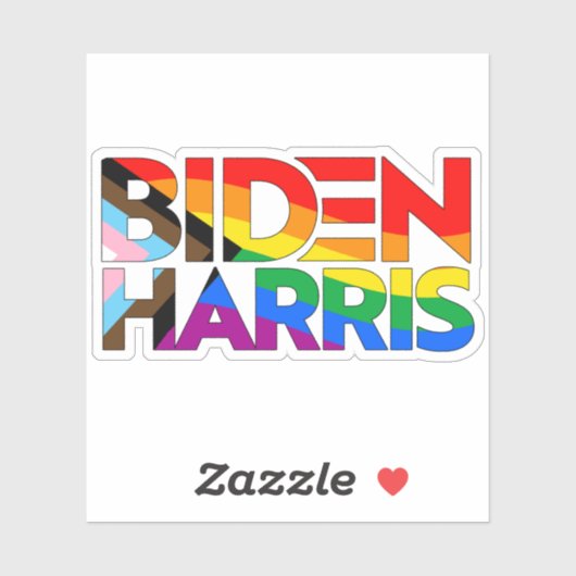 Sticker Biden Harris LGBTQ+ Progrès (Feuille)